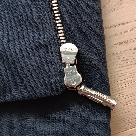 GIANNI VERSACE COUTURE Vintage Cotton Navy Blazer Jacket Size 6 - Picture 8 of 12